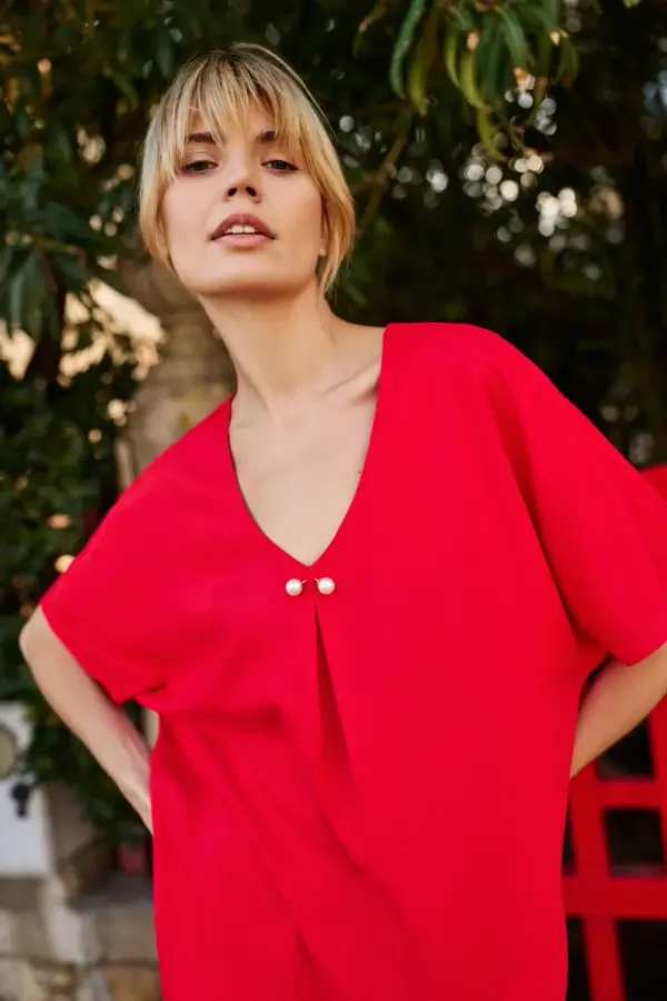 Marisse Marisse Red Viscose Shirt