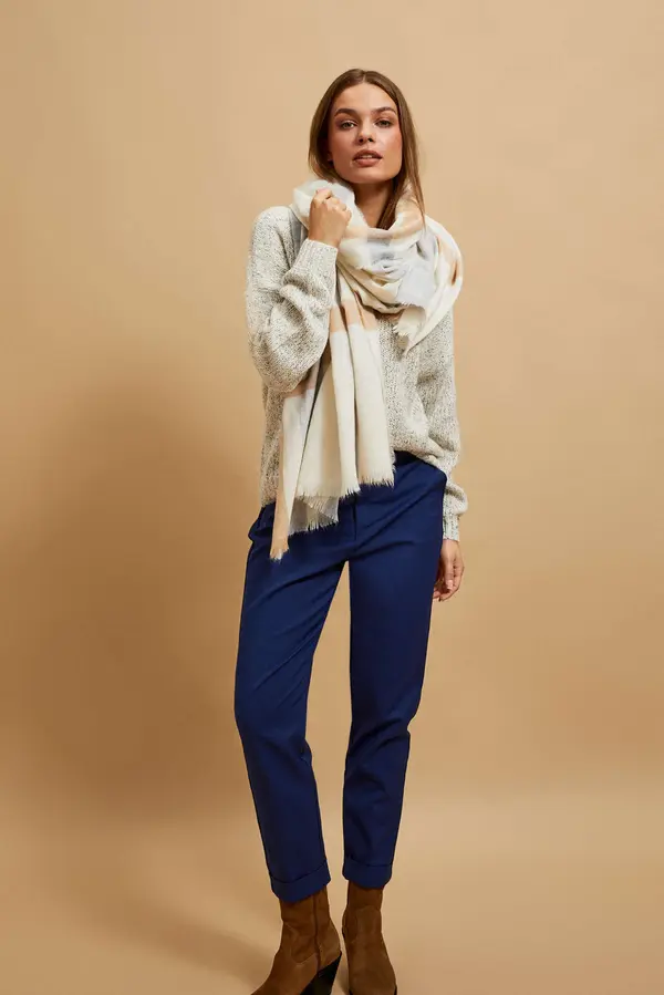 Marisse Marisse Sand Checkered Scarf