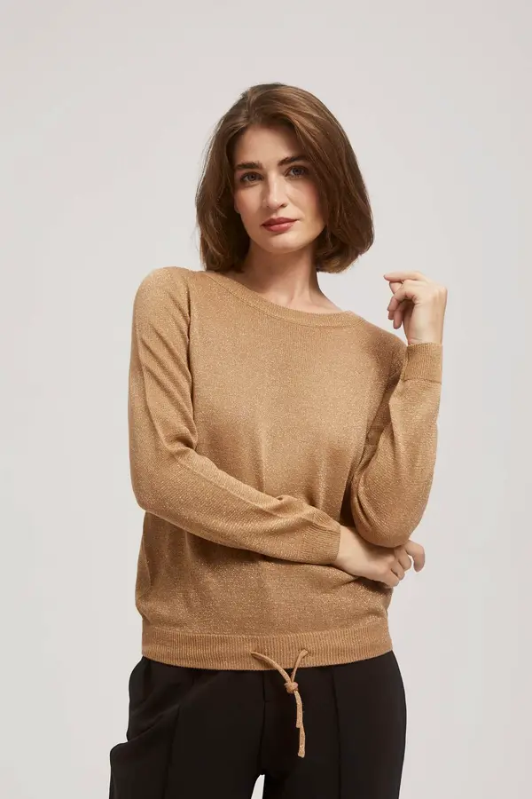 Marisse Marisse Sweater With Metallic Thread And Tie