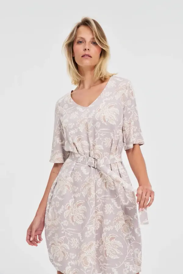 Marisse Marisse Viscose Dress With A Pink Belt