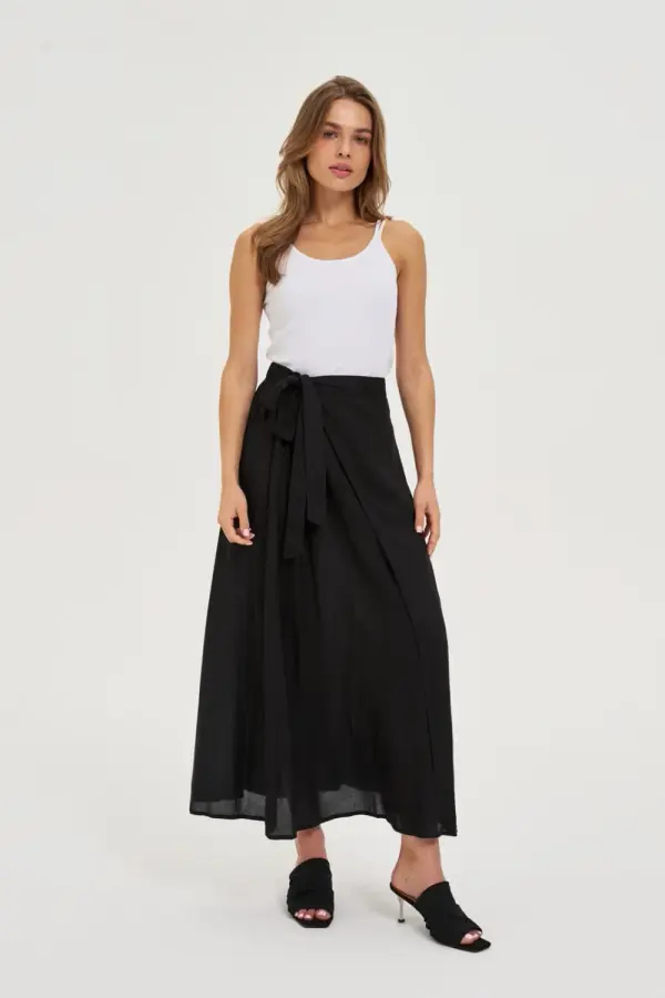 Marisse Marisse Viscose Midi Skirt Black