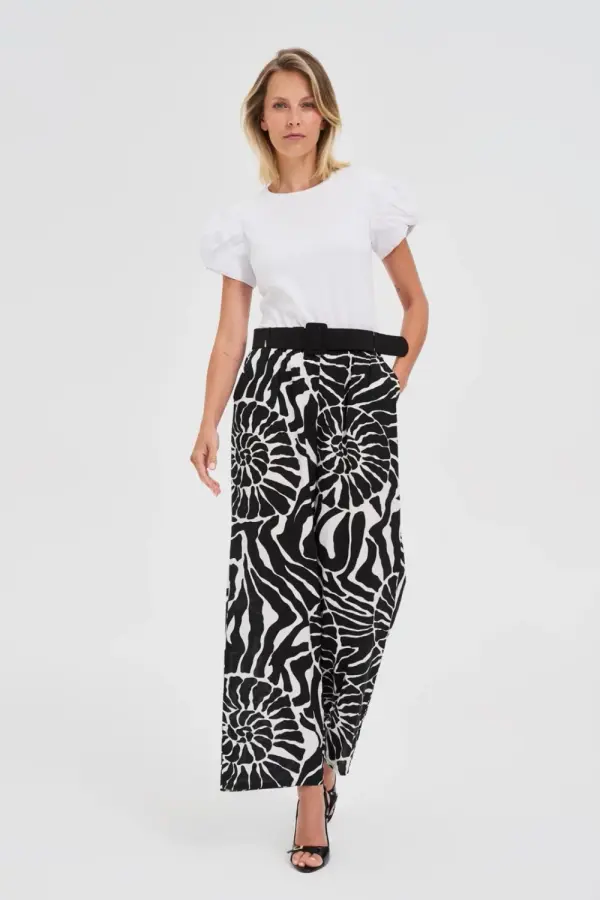 Marisse Marisse Viscose Trousers With A Belt, Black