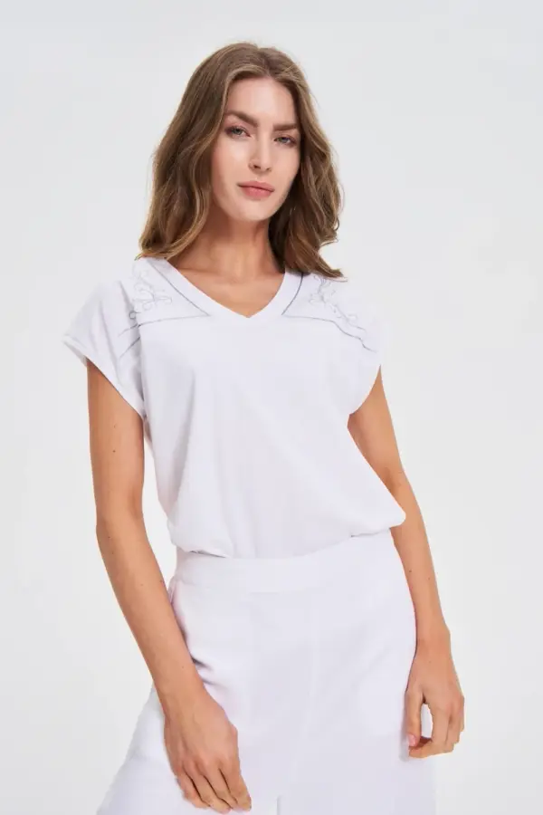 Marisse Marisse White Cotton Blouse