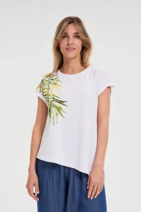 Marisse Marisse White Round Neck T-Shirt