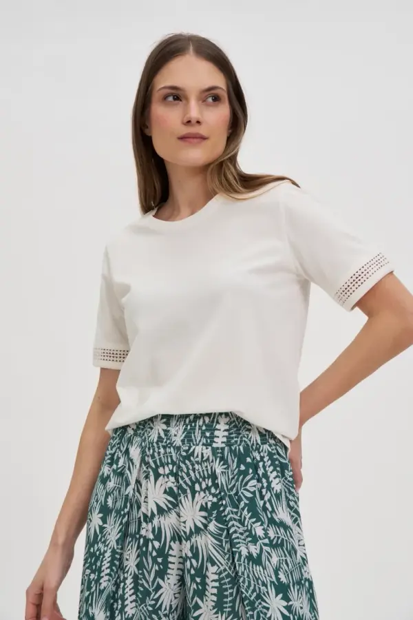 Marisse Marisse White Short-Sleeved Blouse