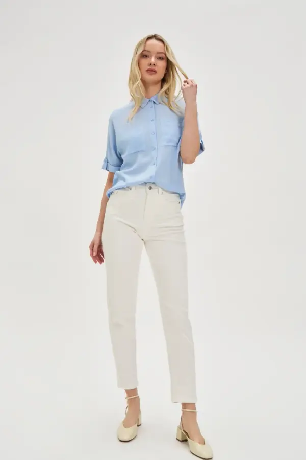 Marisse Marisse White Straight Leg Jeans