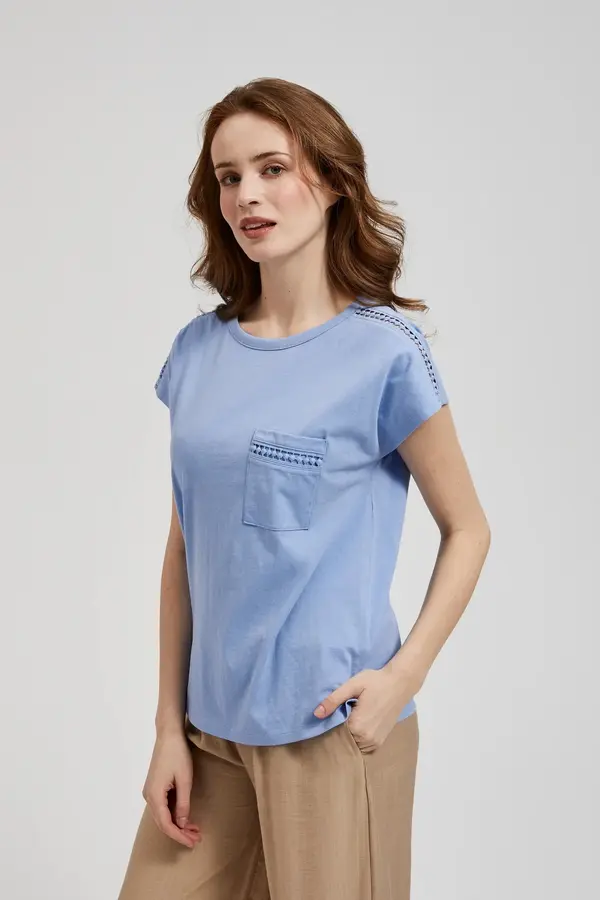 Marisse Marisse Women's Blouse L-Ts-4352 L.Blue