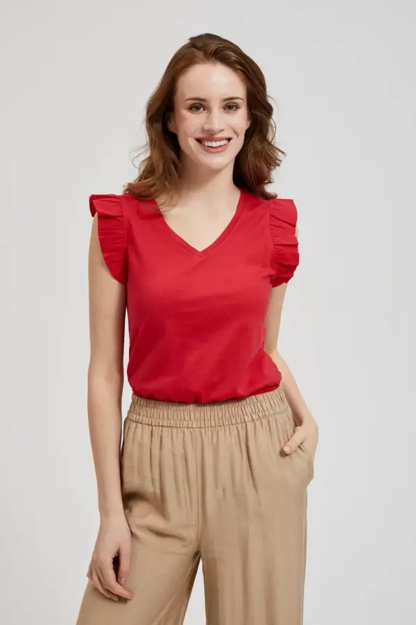 Marisse Marisse Women's Blouse L-Ts-4406 Red