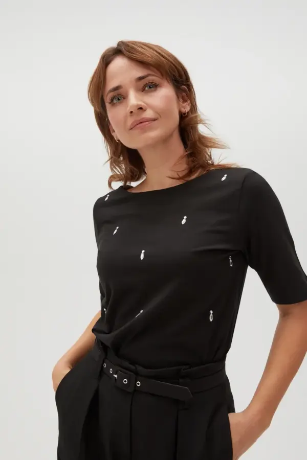 Marisse Marisse Women's Blouse Z-Ts-4537 Black