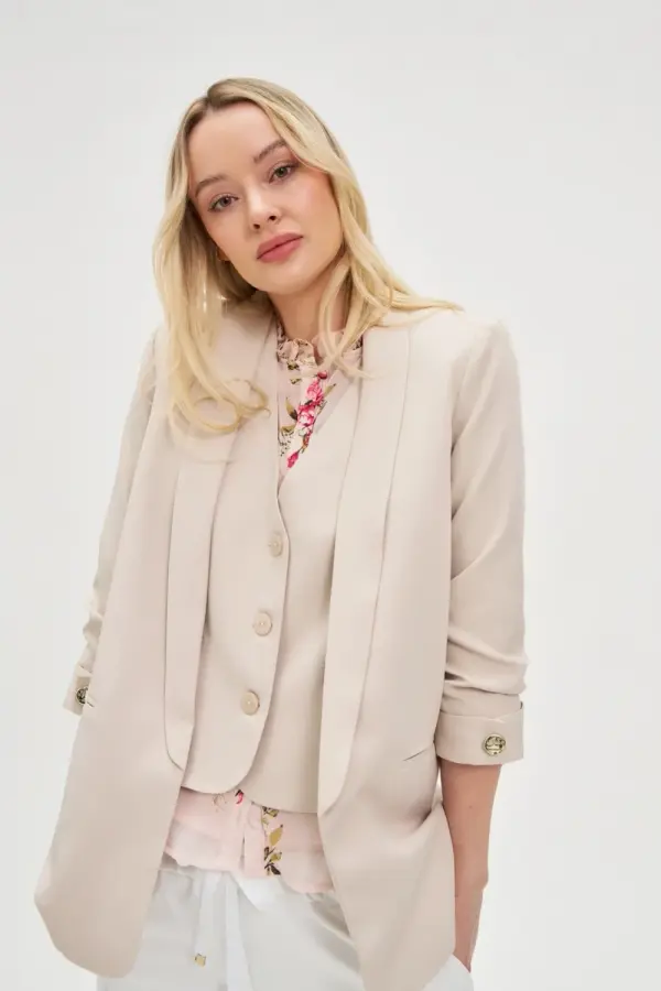 Marisse Marisse Women's Jacket L-Mr-4604 L.Beige