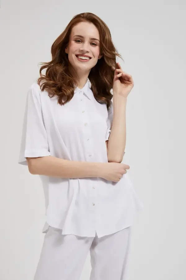 Marisse Marisse Women's Shirt L-Ko-4329 White