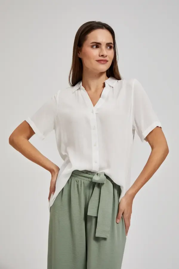 Marisse Marisse Women's Shirt L-Ko-4369 White