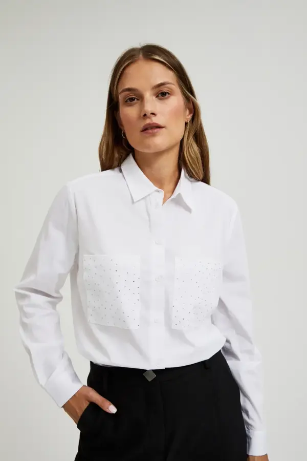 Marisse Marisse Women's Shirt L-Ko-4601 White