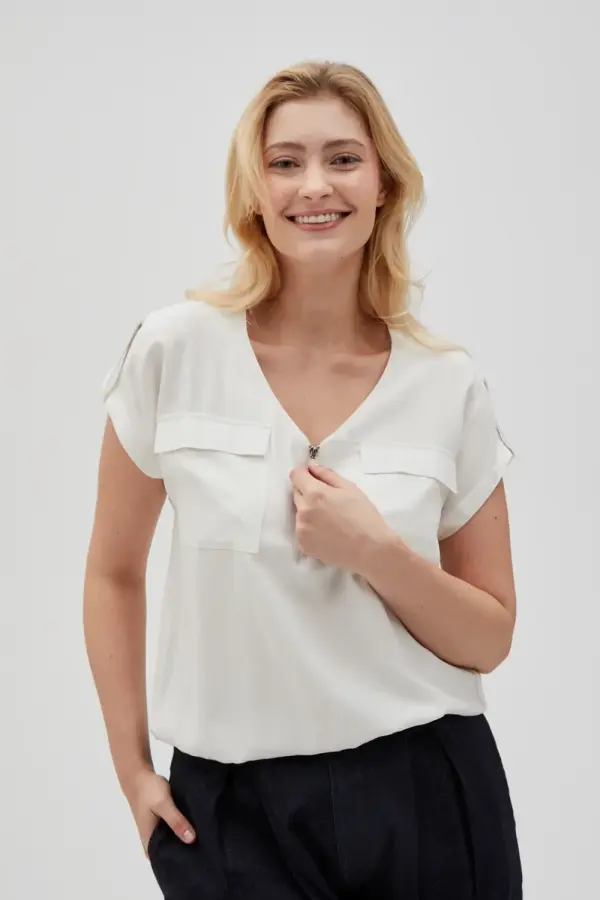 Marisse Marisse Women's Shirt L-Ko-4606 Off White