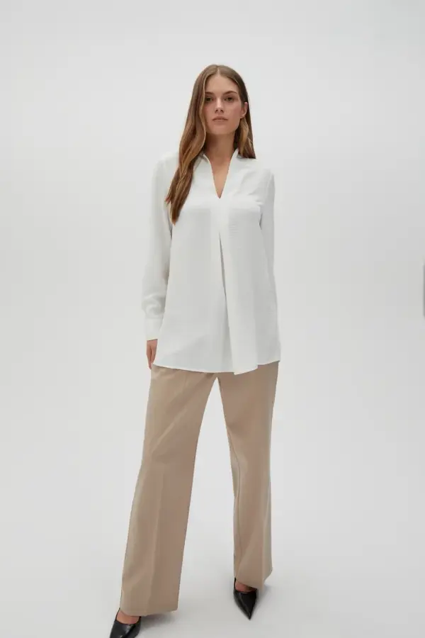 Marisse Marisse Women's Shirt L-Ko-4608 Off White