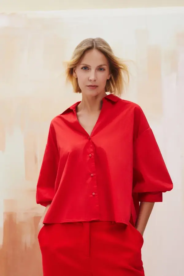 Marisse Marisse Women's Shirt L-Ko-4614 Red