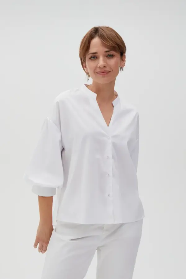 Marisse Marisse Women's Shirt L-Ko-4615 White
