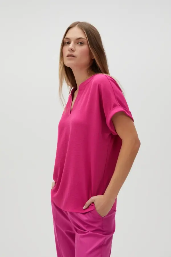 Marisse Marisse Women's Shirt L-Ko-4623 Fuchsia