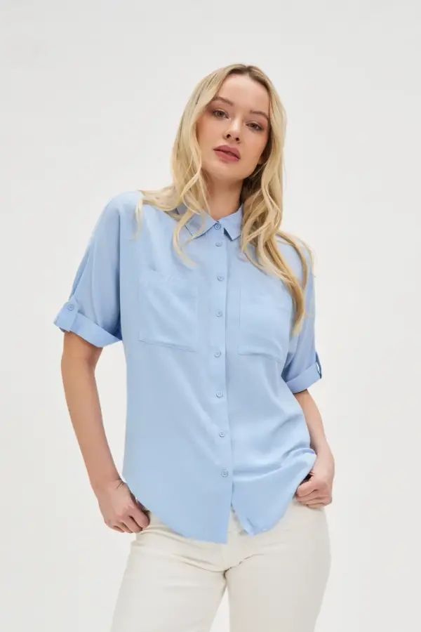 Marisse Marisse Women's Shirt L-Ko-4624 L.Blue