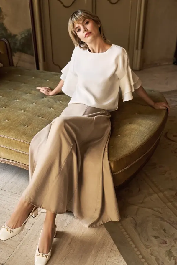 Marisse Marisse Women's Shirt L-Ko-4631 Off White