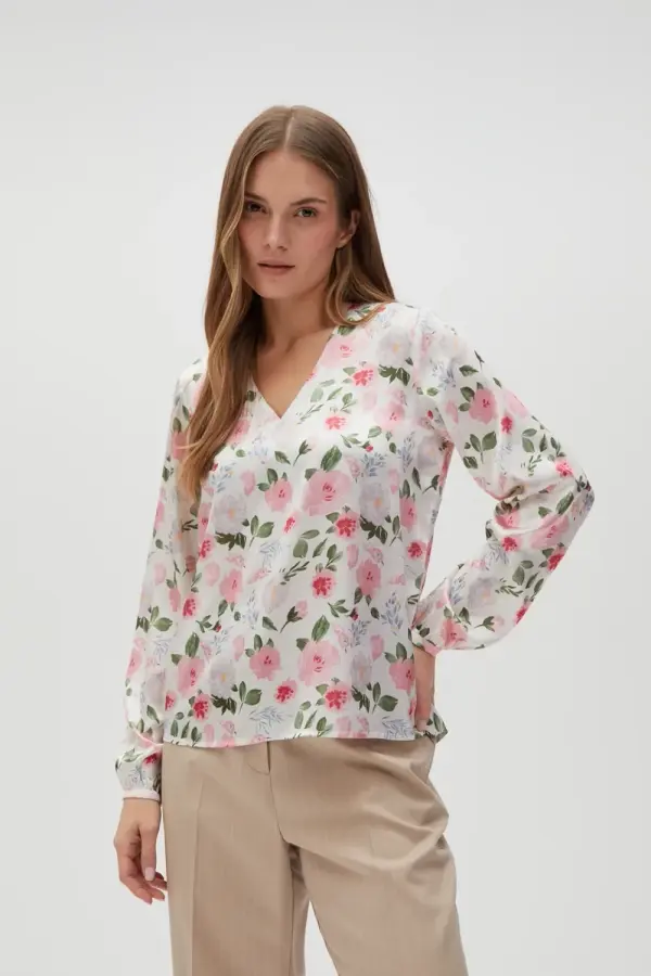 Marisse Marisse Women's Shirt L-Ko-4633 Off White