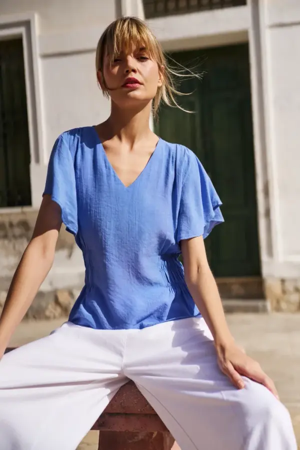 Marisse Marisse Women's Shirt L-Ko-4635 Blue