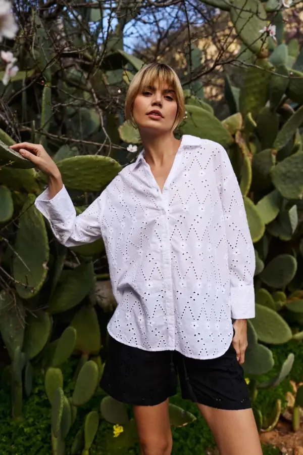 Marisse Marisse Women's Shirt L-Ko-4660 White