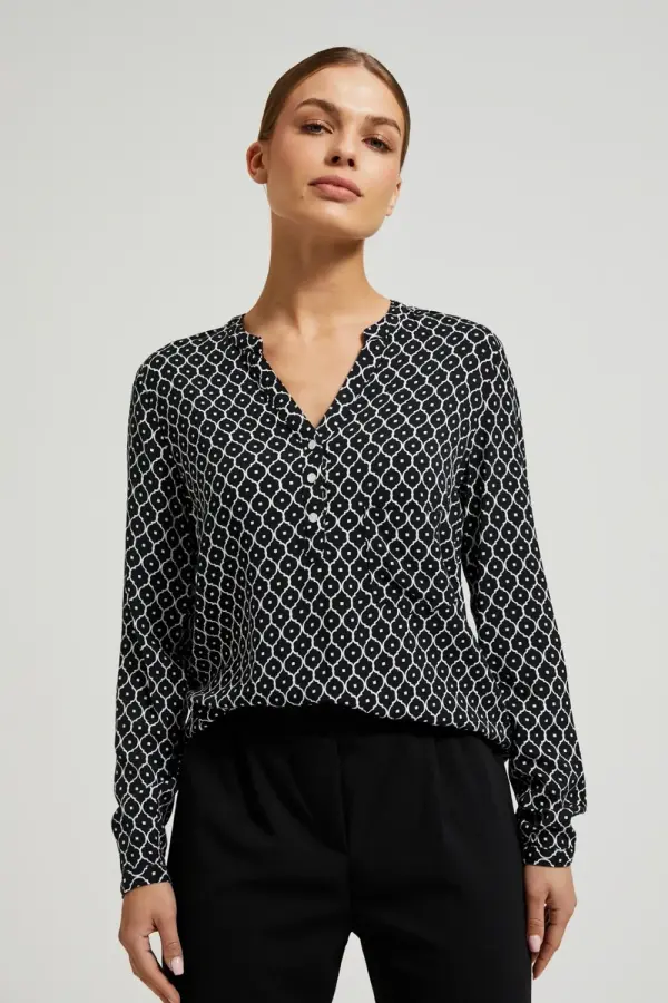 Marisse Marisse Women's Shirt Z-Ko-4500 Black_White