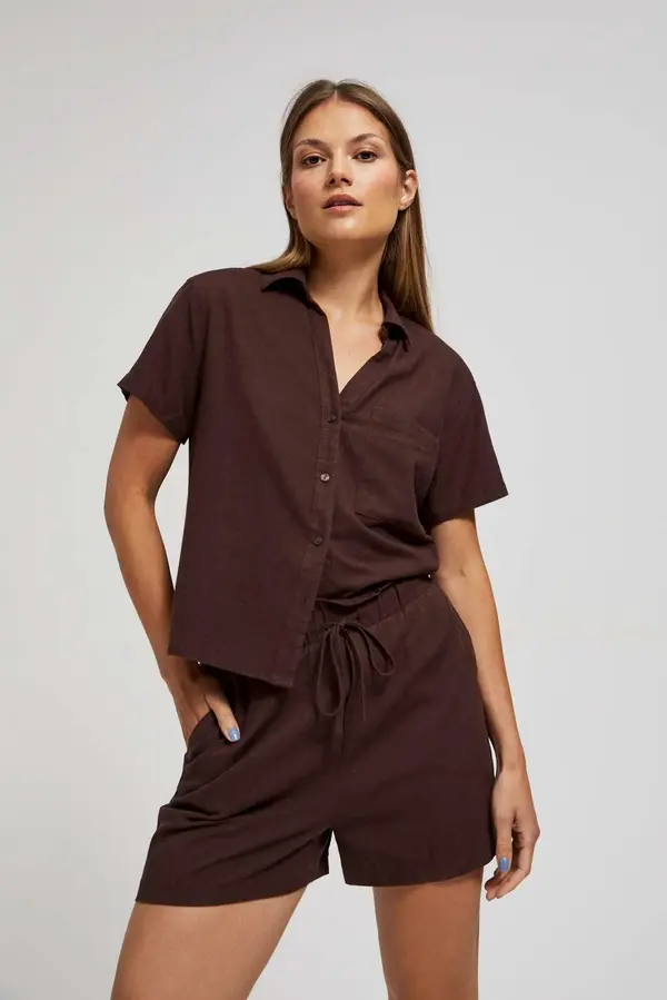 Marisse Marisse Women's Shorts L-Sh-4012 D.Oak