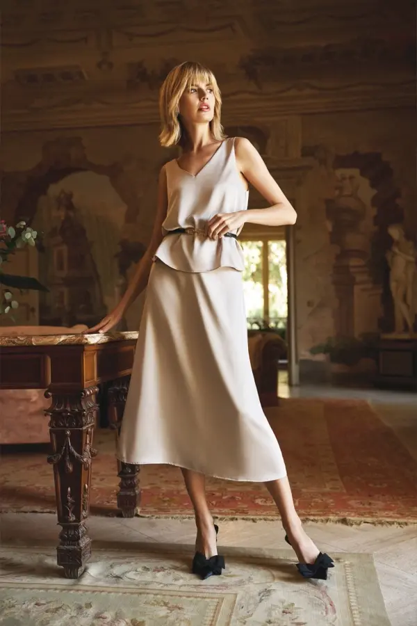 Marisse Marisse Women's Skirt L-Sc-4607 L.Beige