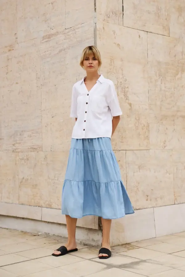 Marisse Marisse Women's Skirt L-Sc-4609 L.Blue