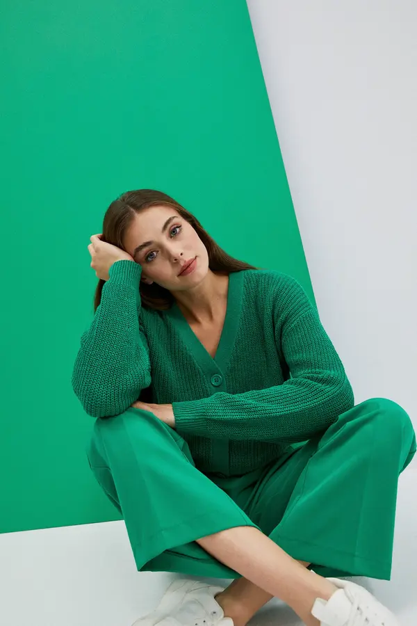 Marisse Marisse Women's Sweater L-Sw-4000 Green