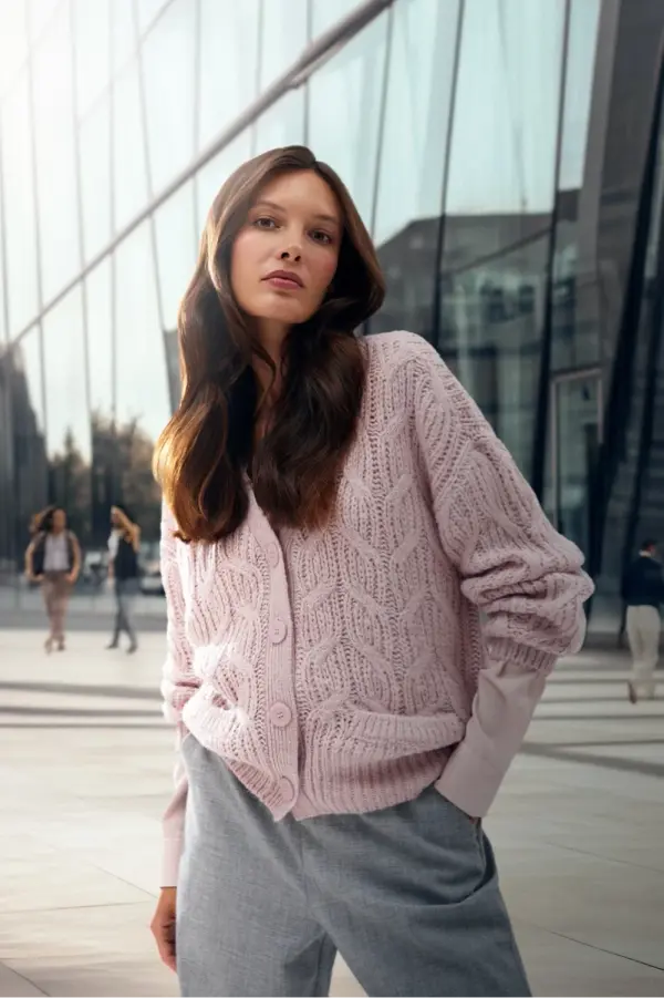 Marisse Marisse Women's Sweater Z-Sw-4505 Pink Mel