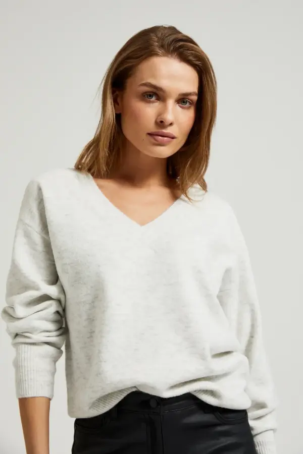 Marisse Marisse Women's Sweater Z-Sw-4513 Off White Mel