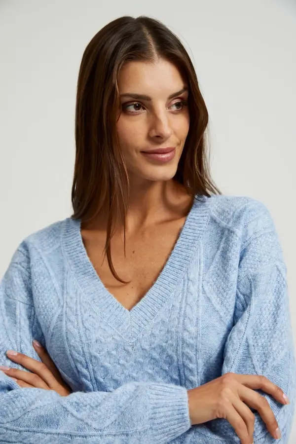 Marisse Marisse Women's Sweater Z-Sw-4524 L.Blue Mel