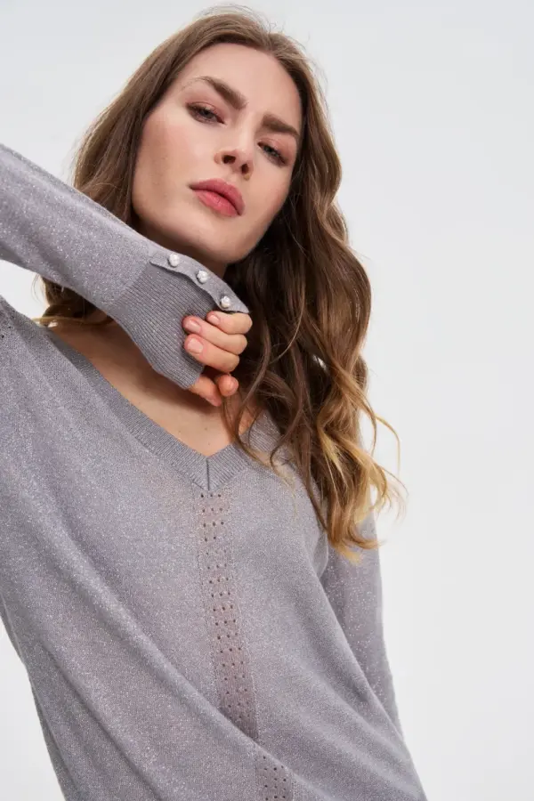 Marisse Marisse WOMEN'S SWEATER Z-SW-4807 L.GREY MEL