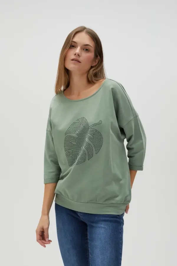 Marisse Marisse Women's Sweatshirt L-Bl-4600 Olive
