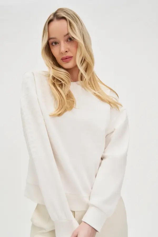 Marisse Marisse Women's Sweatshirt L-Bl-4612 Off White