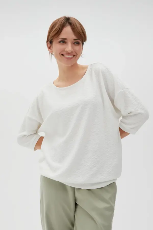 Marisse Marisse Women's Sweatshirt L-Bl-4617 Off White