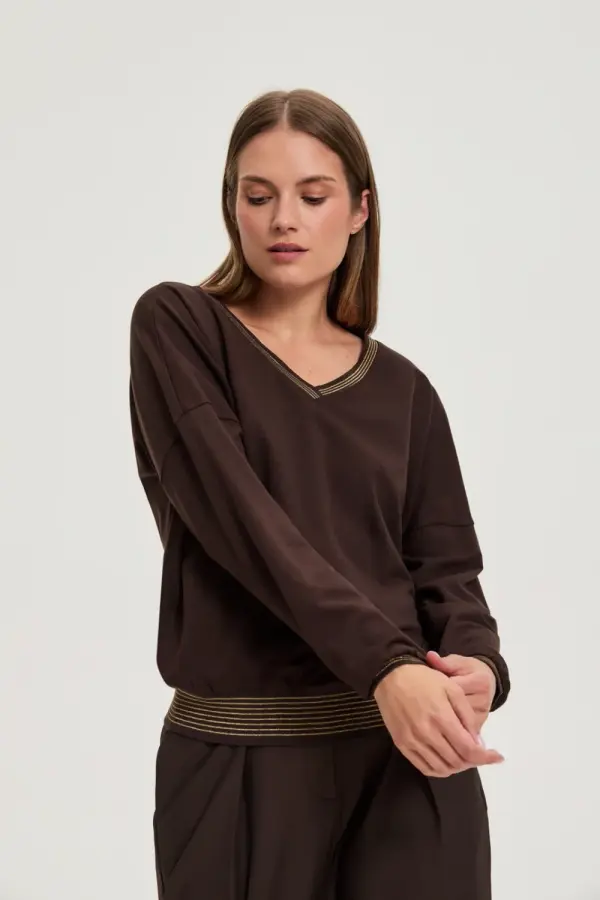Marisse Marisse WOMEN'S SWEATSHIRT Z-BL-4801 BROWN