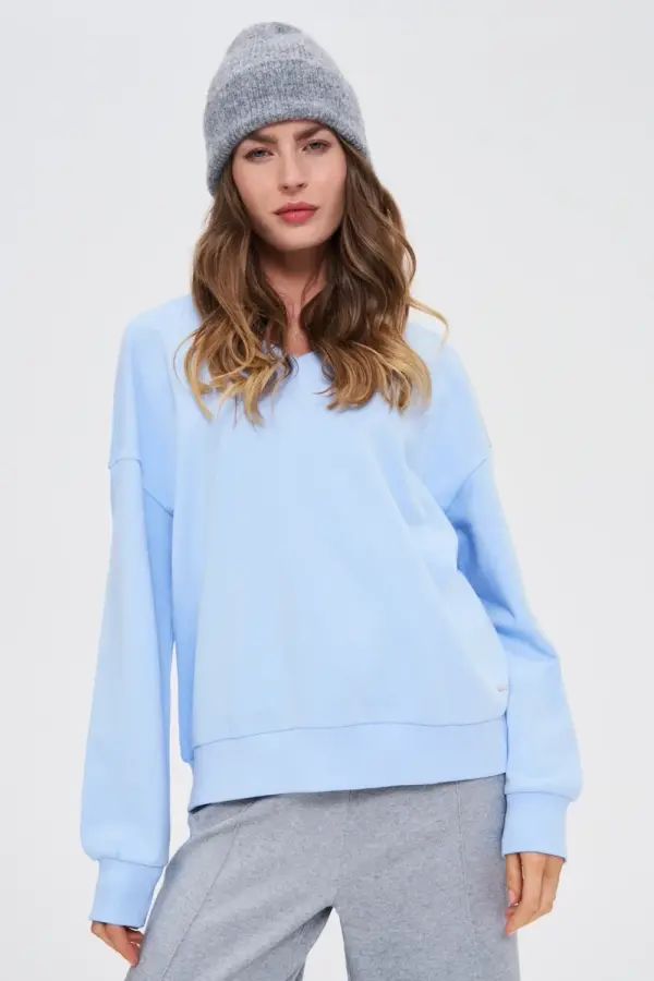 Marisse Marisse WOMEN'S SWEATSHIRT Z-BL-4807 L.BLUE