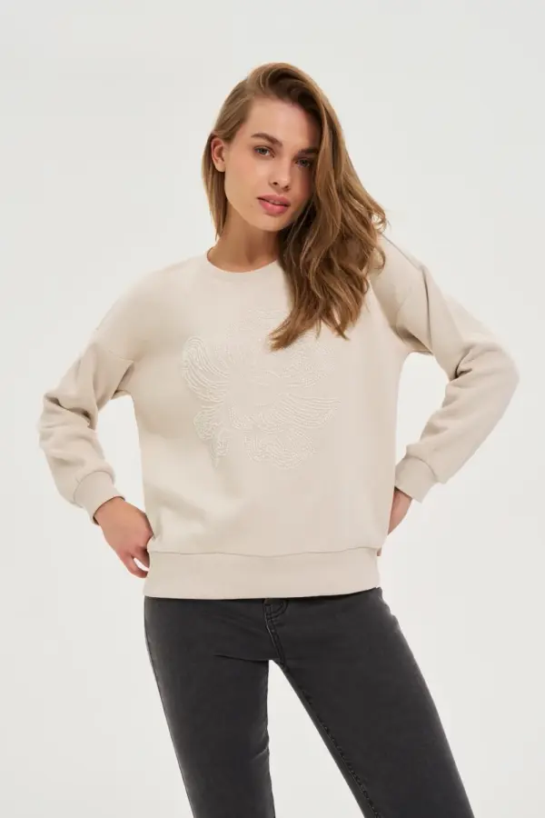 Marisse Marisse WOMEN'S SWEATSHIRT Z-BL-4816 L.BEIGE