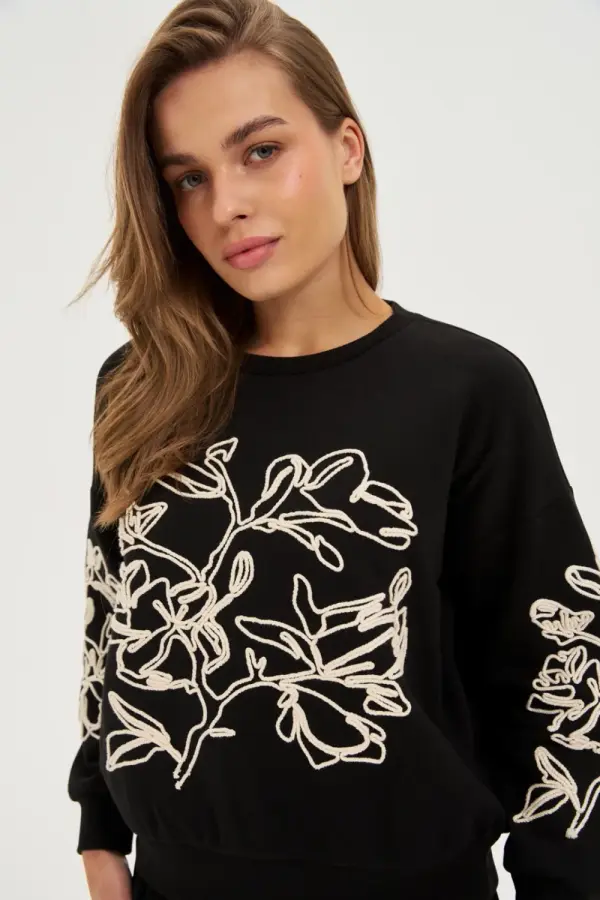 Marisse Marisse WOMEN'S SWEATSHIRT Z-BL-4817 BLACK