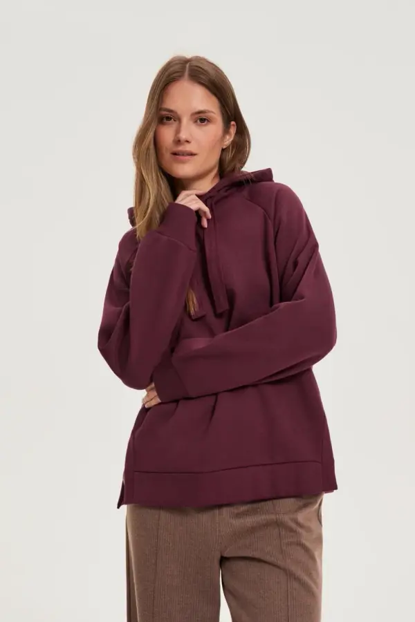 Marisse Marisse WOMEN'S SWEATSHIRT Z-BL-4820 BURGUNDY