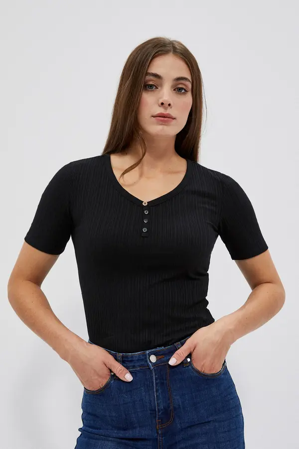 Marisse Marisse Women's T-Shirt L-Ts-4006 Black