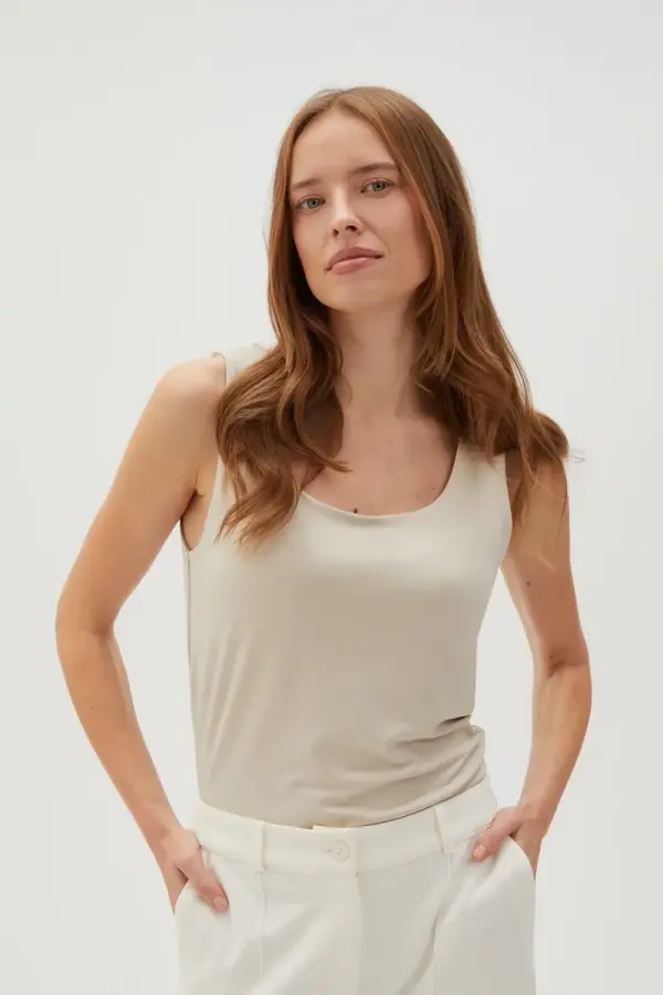 Marisse Marisse Women's T-Shirt L-Ts-4606 L.Beige