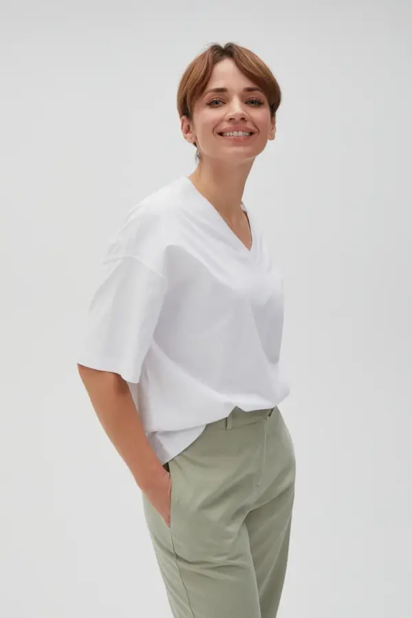 Marisse Marisse Women's T-Shirt L-Ts-4613 White