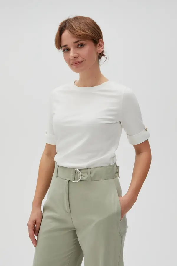 Marisse Marisse Women's T-Shirt L-Ts-4616 Off White