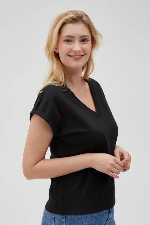 Marisse Marisse Women's T-Shirt L-Ts-4621 Black