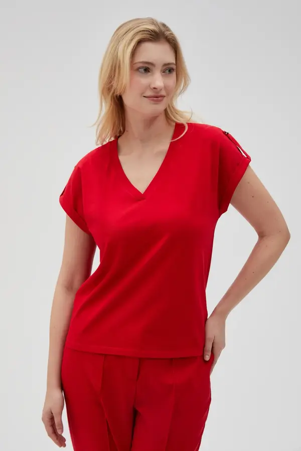 Marisse Marisse Women's T-Shirt L-Ts-4621 Red
